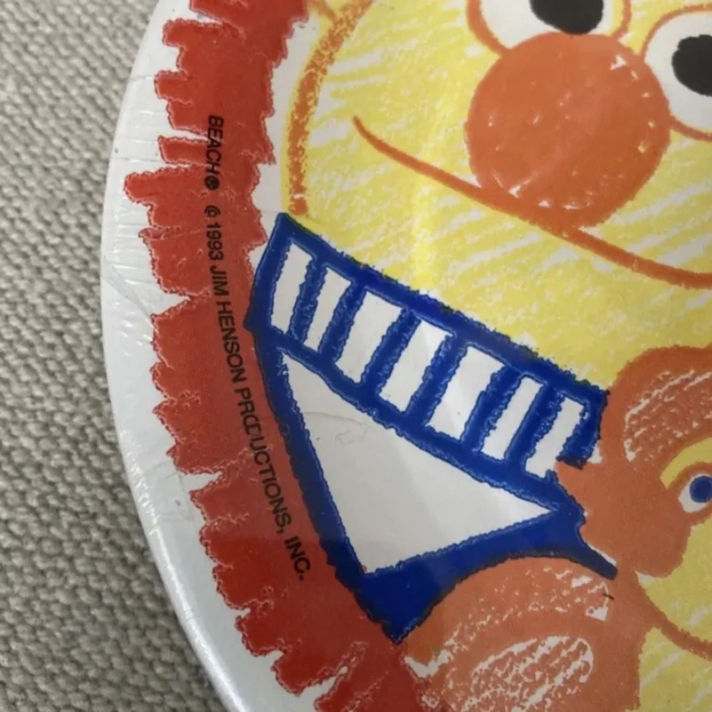 8 Vintage Bert and Ernie Duckie Sesame Street 7” birthday party plates paper new
